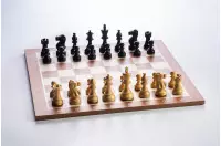 Deska szachowa nr 5 (z opisem) mahoń/klon (intarsja)